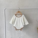 【66-90】ロンパース ベビー バイカラー くま ワッペン - 画像 (8)