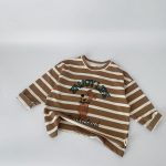 【90-140】長袖Tシャツ 男の子 クマ柄 ボーダー柄 - 画像 (8)