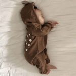 【66-90】ロンパース ベビー 鹿の子デザイン ジップアップ 2色選べる - 画像 (2)
