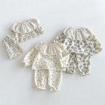 【73-100】セットアップ ベビー フリル襟 総柄 - 画像 (13)