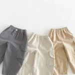 【80-130】パンツ ベビー ポケット付き ロング 無地 - 画像 (18)