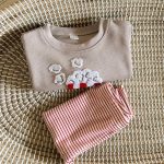 【66-100】セットアップ ベビー 刺繍 ボーダー トレーナー レギンス - 画像 (18)