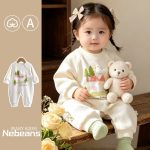 【66-90】ロンパース ベビー アヒルロゴ クリーム - 画像 (3)
