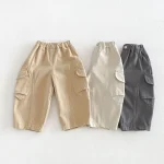 【80-130】パンツ ベビー ポケット付き ロング 無地 - 画像 (12)