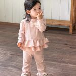 【73-100】セットアップ ベビー リボン ニット スウィート