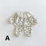 【73-100】セットアップ ベビー フリル襟 総柄 - 画像 (4)