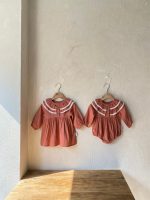 【66-100】ロンパースorワンピース ベビー ダブルフリル ビッグカラー - 画像 (2)