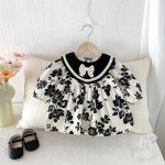 【73-110】ワンピース ベビー レトロ 花柄 - 画像 (3)