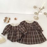 【66-130】ロンパースorワンピース ベビー レトロ チェック - 画像 (5)