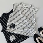 【90-140】タンクトップ キッズ ボーダー シンプル - 画像 (4)