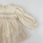 【66-90】ロンパース ベビー ワッフル レースフリル - 画像 (7)