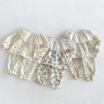 【73-100】セットアップ ベビー フリル襟 総柄 - 画像 (3)