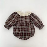 【66-130】ロンパースorワンピース ベビー レトロ チェック - 画像 (12)