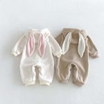 【66-90】ロンパース ベビー もこもこ ウサギ - 画像 (3)