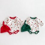 【66-90】ロンパース ベビー クリスマス柄 長袖 3点セット - 画像 (8)
