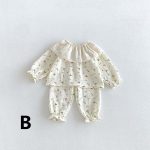 【73-100】セットアップ ベビー フリル襟 総柄 - 画像 (5)