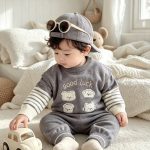 【66-90】セットアップ ベビー クマセーター＆レギン トレンド - 画像 (7)