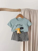 【80-120】セットアップ ベビー 恐竜 プリント かわいい - 画像 (8)
