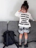 【90-140】長袖Tシャツ 女の子 英字 プリント シンプル