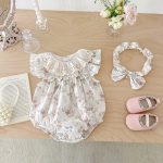 【66-130】ロンパースorワンピース ベビー 姉妹服 フラワー柄 - 画像 (13)