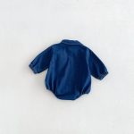 【66-90】ロンパース ベビー ポケット付き デニム - 画像 (6)