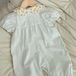 【66-100】半袖 ロンパース ベビー 花柄 丸襟 スウィート - 画像 (8)