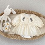 【66-90】ロンパース ベビー 花刺繡 プリンセス - 画像 (4)