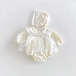 【66-90】ロンパース&帽子 ベビー 暖かい レース - 画像 (4)