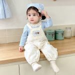 【73-100】サロペットorシャツ ベビー 可愛い ベージュ - 画像 (5)