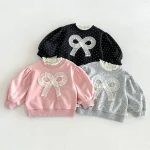 【80-130】セットアップ 女の子 リボン ドット - 画像 (3)