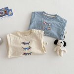 【73-120】長袖Tシャツ キッズ 犬柄 ワッペン ゆったり - 画像 (11)