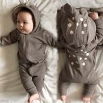 【66-90】ロンパース ベビー 鹿の子デザイン ジップアップ 2色選べる - 画像 (4)