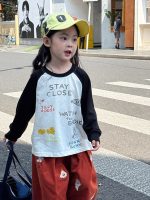 【80-140】長袖Tシャツ 女の子 ラグラン カートゥーン