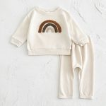 【73-100】セットアップ ベビー 字母刺繍 長袖トレーナー - 画像 (14)