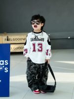 【80-130】長袖Tシャツ 男の子 英字 ゆったり トレンド