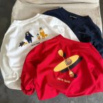 【80-140】長袖Tシャツ 男の子 カートゥーン プリント カジュアル