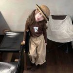 【80-140】長袖Tシャツ 女の子 イヌ プリント かわいい - 画像 (2)