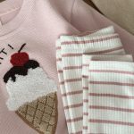 【73-100】セットアップ ベビー アイスクリーム 刺繍 シンプル - 画像 (5)