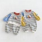 【66-110】ロンパースorセットアップ ベビー カラーバリ ボーダー - 画像 (12)