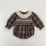 【66-130】ロンパースorワンピース ベビー レトロ チェック - 画像 (13)