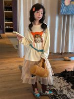 【100-160】長袖Ｔシャツ 女の子 ネコ柄 おしゃれ 肌に優しい - 画像 (3)