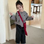 【80-130】長袖Tシャツ 女の子 ドット柄 合わせやすい - 画像 (3)
