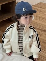 【73-110】アウター ファスナー フード付き ストライブ 男の子 - 画像 (7)