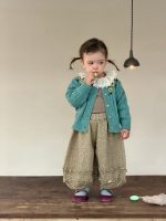 【73-110】カーディガン トップス ズボン ニット 花柄 女の子 - 画像 (6)