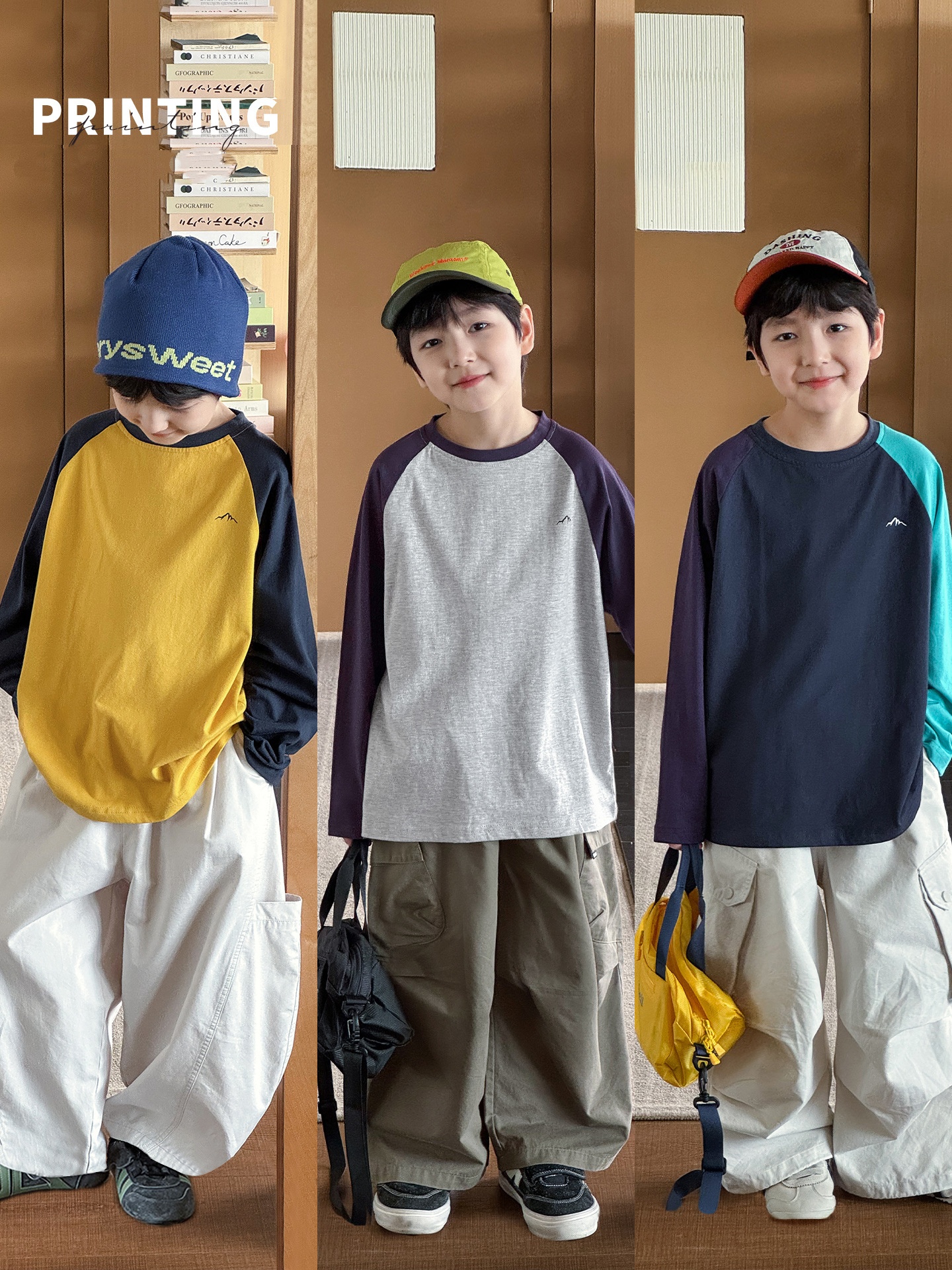 O1CN011heWMff9oAL2vHAO_!!3646241795-0-cib 【90-160】Tシャツ 配色 切り替え プリント カジュアル 男の子 - 画像 (1)