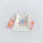 【80-130】長袖Tシャツ 女の子 カートゥーン レイヤード - 画像 (8)