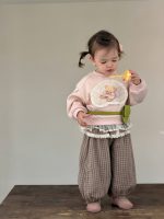 【73-110】パーカー ズボン フリル チェック柄 長袖 女の子 - 画像 (3)
