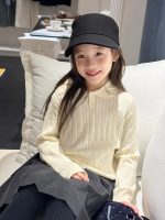 【100-170】セーター 女の子 透かし ハート シンプル - 画像 (4)