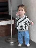 【73-100】パーカー ラウンドネック 長袖 ストライブ カジュアル 男の子 - 画像 (6)