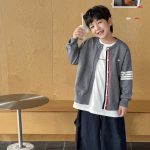 【90-160】カーディガン 男の子 ニット 配色 合わせやすい - 画像 (8)